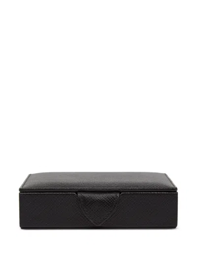 Smythson Small Square Trinket Box In Black