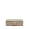 Smythson Small Square Trinket Box In Panama In Sandstone