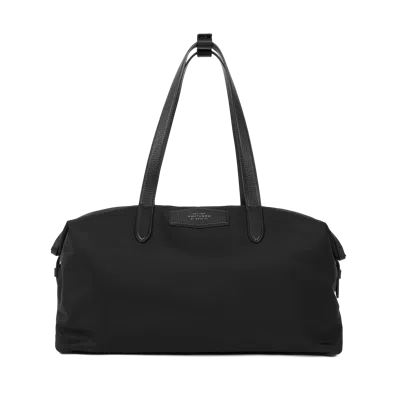 Smythson Small Travel Bag In Norton Canvas In Black