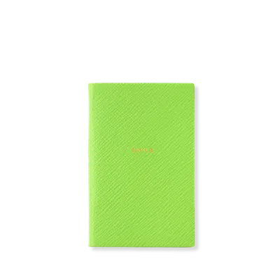 Smythson Smile Wafer Notebook In Panama In Apple Green