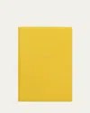 Smythson Smile Wafer Panama Leather Pocket Notebook, Lemon In Lemon