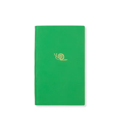 Smythson Snail Panama Notebook In Green