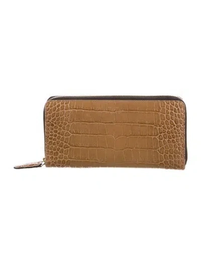 Pre-owned Smythson Snakeskin Animal Print Wallet In Neutral