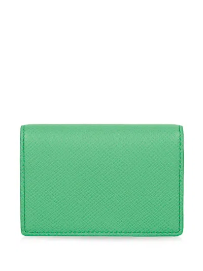 Smythson 스냅 클로저 2단 카드홀더 In Green