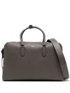 Smythson Soft Travel Leather Bag In Grey