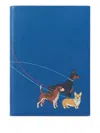 Smythson Soho Dogs-print Notebook (20cm X 14cm) In Blue