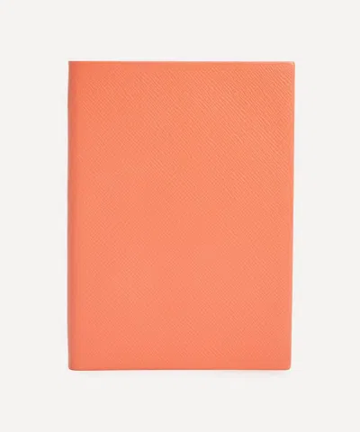 Smythson Soho Leather Notebook In Orange