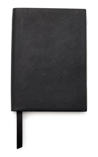 Smythson Soho Leather Notebook In Black