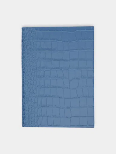 Smythson Soho Leather Notebook  Abask Luxury Gift In Blue