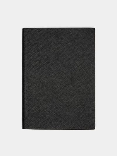 Smythson Soho Leather Notebook  Abask Luxury Gift In Black