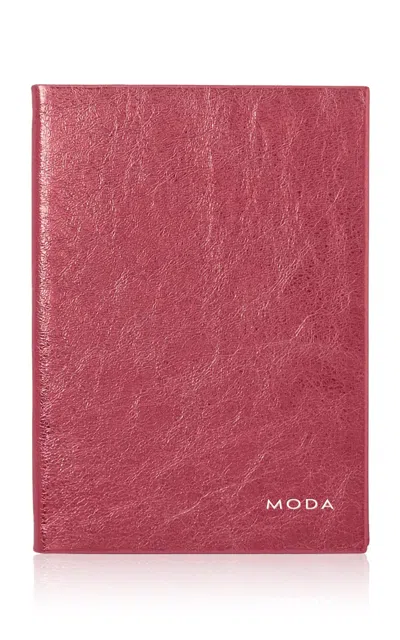 Smythson - Soho Notebook In Metallic Leather - Pink