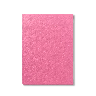 Smythson Soho Notebook In Panama In Flamingo