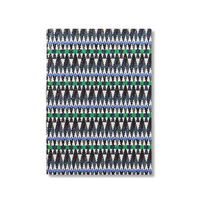 Smythson Soho Notebook In Panama Harlequin In Slate Green