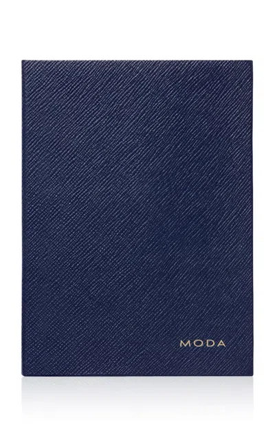 Smythson - Soho Notebook In Panama - Navy