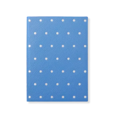 Smythson Soho Notebook In Panama In Stars Nile Blue