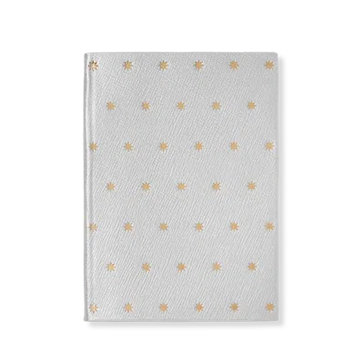 Smythson Soho Notebook In Panama In Stars Silver