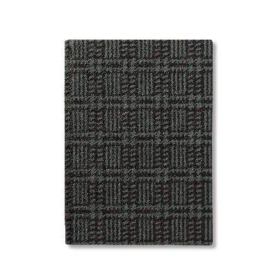 Smythson Soho Notebook In Panama Tweed In Tweed Slate Green