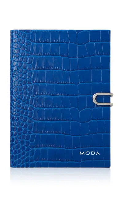 Smythson - Soho Notebook With Slide In Mara - Blue