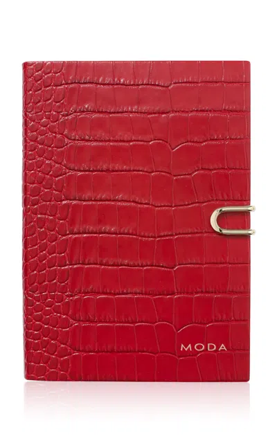 Smythson - Soho Notebook With Slide In Mara - Red