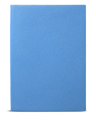 Smythson Soho Panama Notebook In Blue