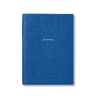 Smythson Soho Planner In Panama In Cerulean