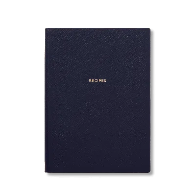 Smythson Soho Recipe Journal In Panama In Navy
