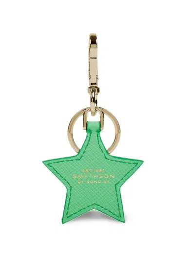 Smythson Star Keyring In Green