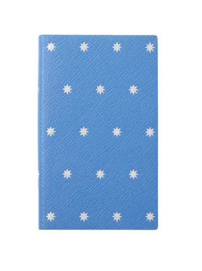 Smythson Stars Panama Notebook In Blue