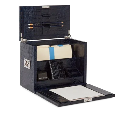 Smythson Stationery Bureau In Mara In Navy