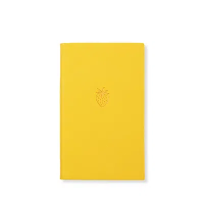Smythson Strawberry Panama Notebook In Yellow