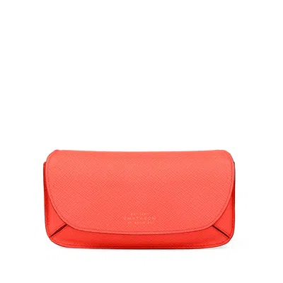 Smythson Sunglasses Case In Panama In Red