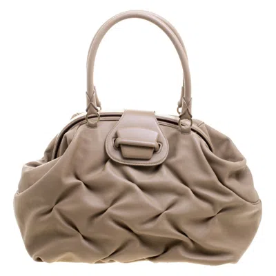 Smythson Symthson Leather Nancy Top Handle Bag In Beige