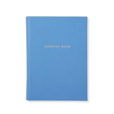 Smythson Telephone And Address Record Book In Panama In Nile Blue