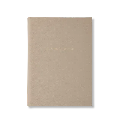 Smythson Telephone And Address Record Book In Panama In Sandstone
