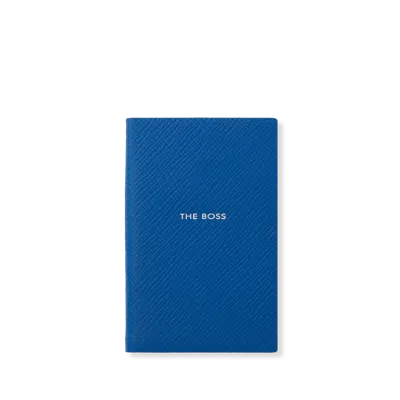 Smythson The Boss Wafer Notebook In Panama In Blue