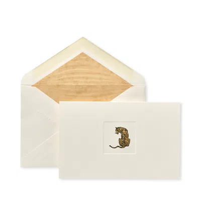Smythson Tiger Icon Notelets In White