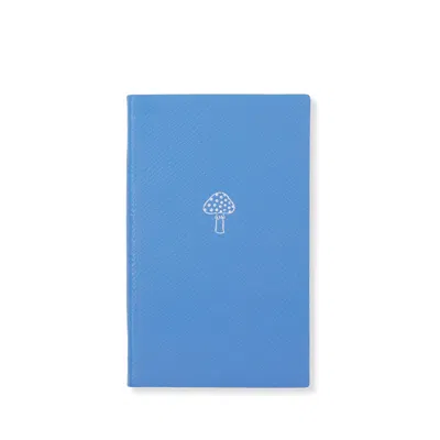 Smythson Toadstool Panama Notebook In Blue