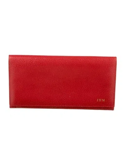Pre-owned Smythson Travel Clutch In Red