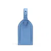 Smythson Luggage Tag In Panama In Nile Blue