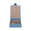 Smythson Travel Tray Jewelry Box In Mara In Nile Blue