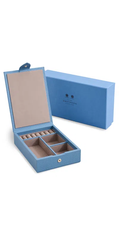 Smythson Travel Tray Jewelry Box Nile Blue