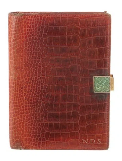 Pre-owned Smythson Travel Wallet In Orange