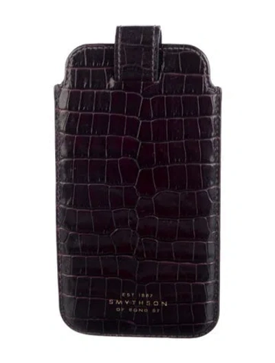 Pre-owned Smythson Traveling Glasses Case In Purple