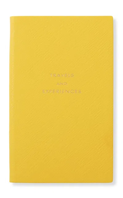 Smythson Travels And Experiences Panama Leather Notebook In Yellow