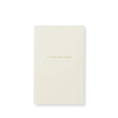 Smythson Tying The Knot Panama Notebook In White