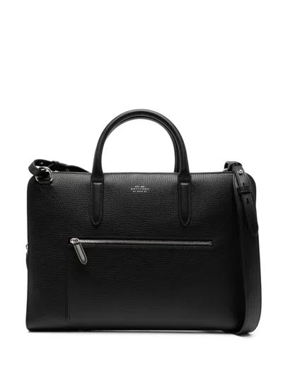 Smythson Ultra Slim Briefcase In Black