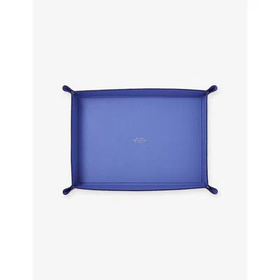 Smythson Panama Large Rectangular Trinket Tray In Purple