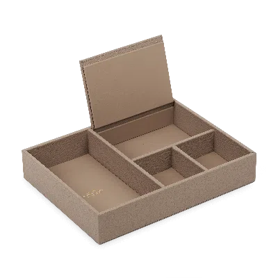 Smythson Valet Tray In Panama In Sandstone