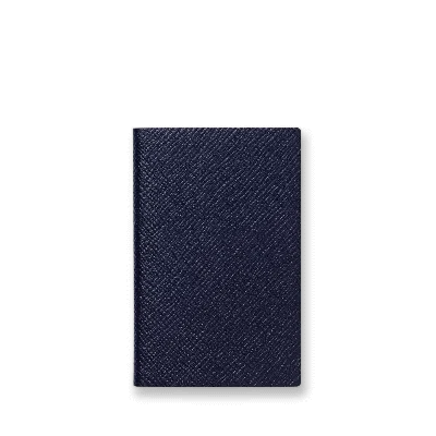 Smythson Wafer Notebook In Panama In Navy