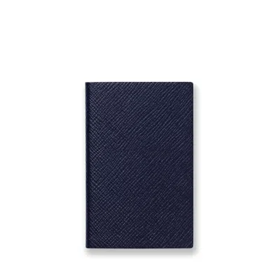 Smythson Wafer Notebook In Panama In Navy